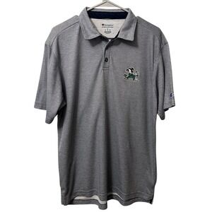Champion Notre Dame Fighting Irish Golf Polo Shirt Mens Large Gray Athletic Wear